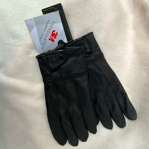 3M Thinsulate Genuine Leather Gloves - Black Sz 2XL - Picture 3 of 9